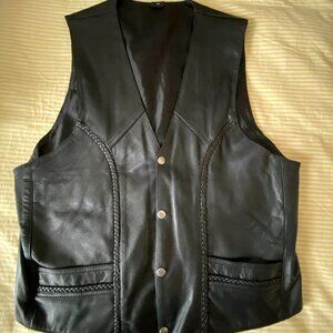 Western leather sleeveless vest